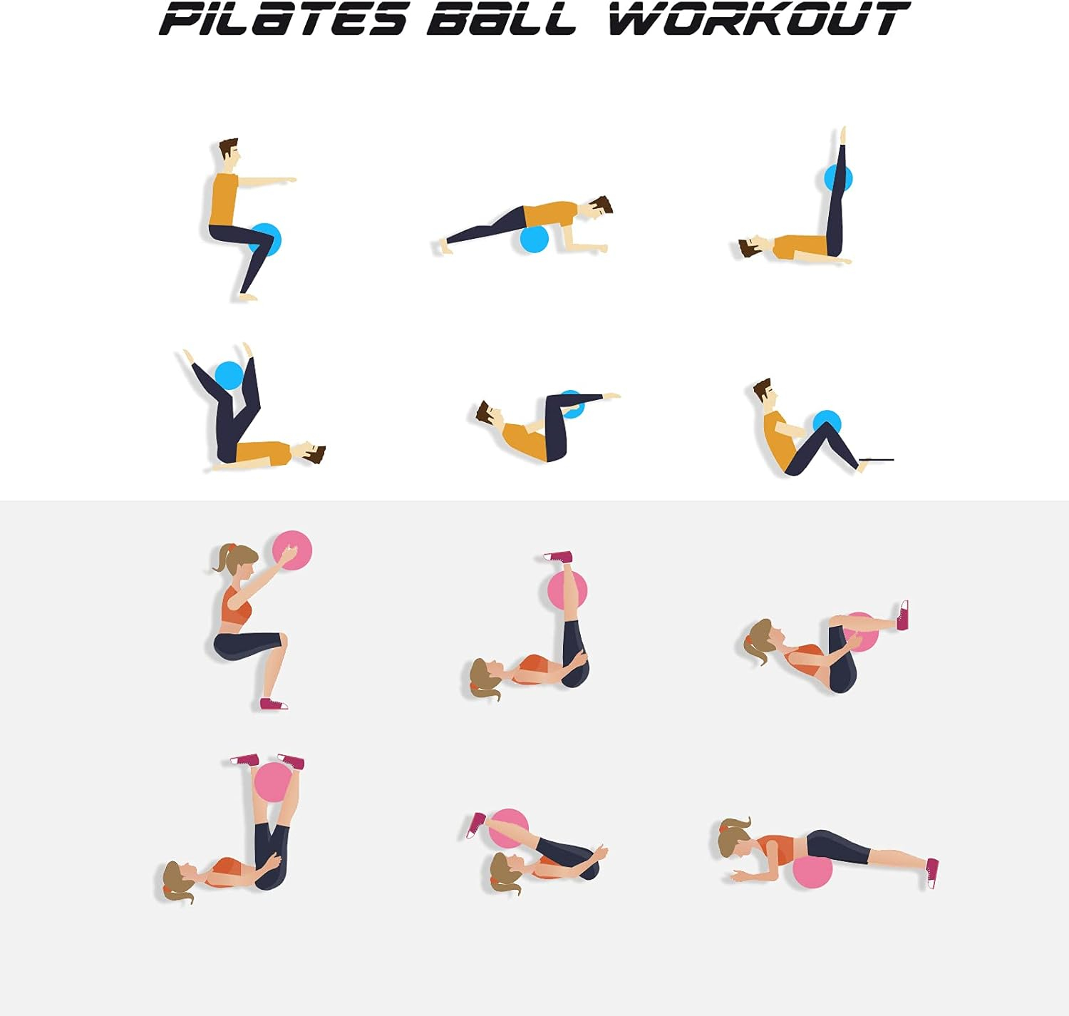 (Ø25cm) Robuster Gymnastikball Kleiner Fitnessball für Yoga / Pilates / Crossfit - Türkis