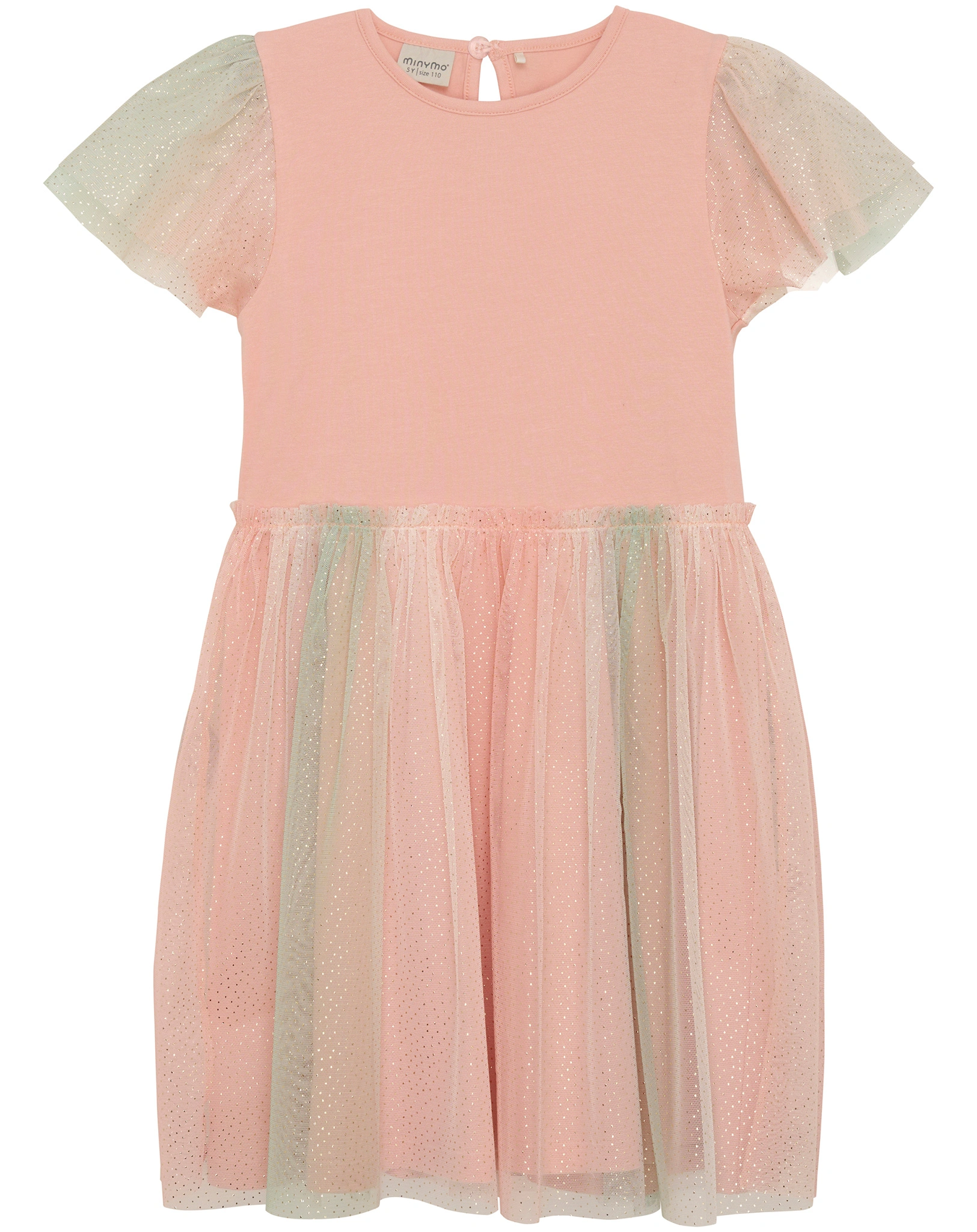 Kurzarmkleid TÜLL in peach beige