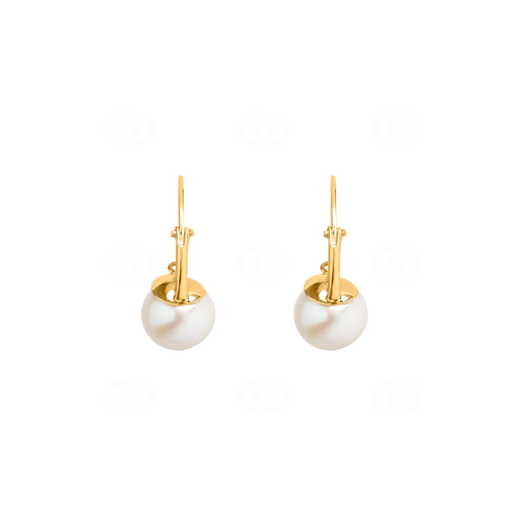 Ohrringe 750/18 K Gelbgold mit Süsswasserzuchtperle Ø 7mm