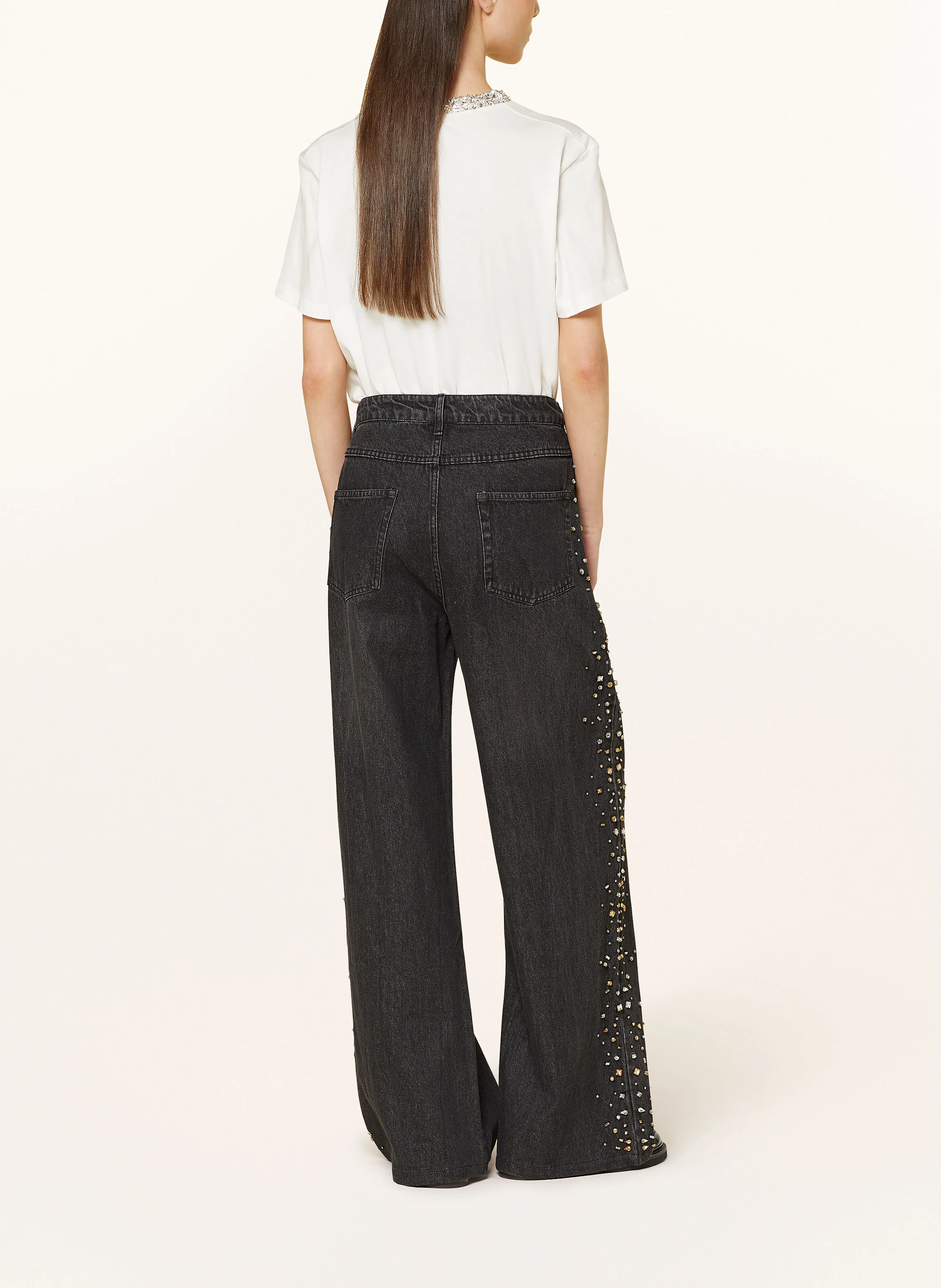 SANDRO Jeans mit Schmucksteinen