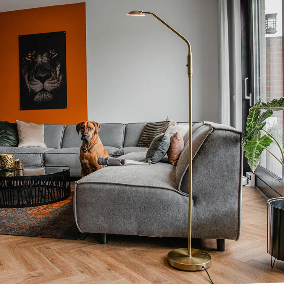 Qazqa vloerlampen eva bruin geïntegreerde led