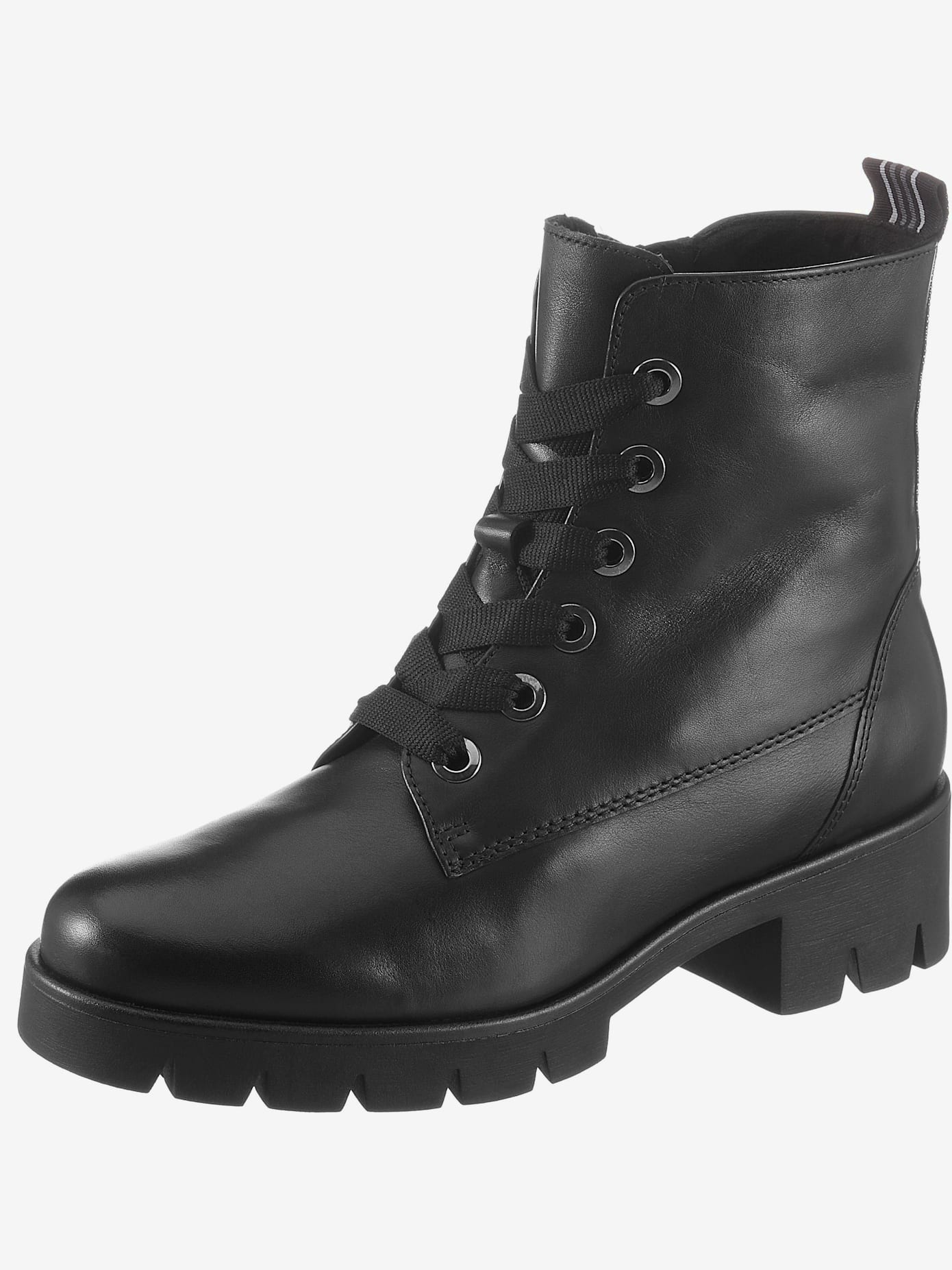 Bottines à lacets couture latérale contrastée