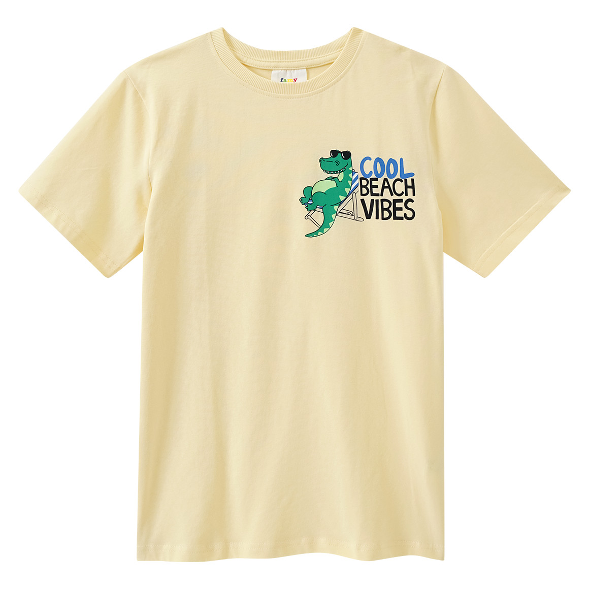 Famy 3 Jungen T-Shirts in verschiedenen Dessins hellblau / hellgelb / blau