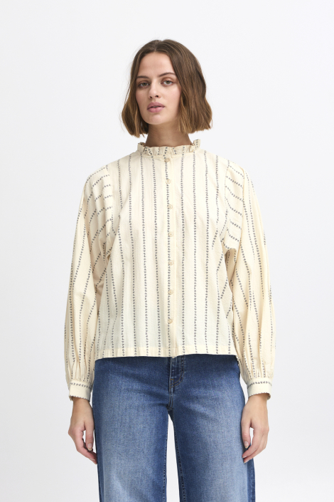 Ichi beige dames blouse