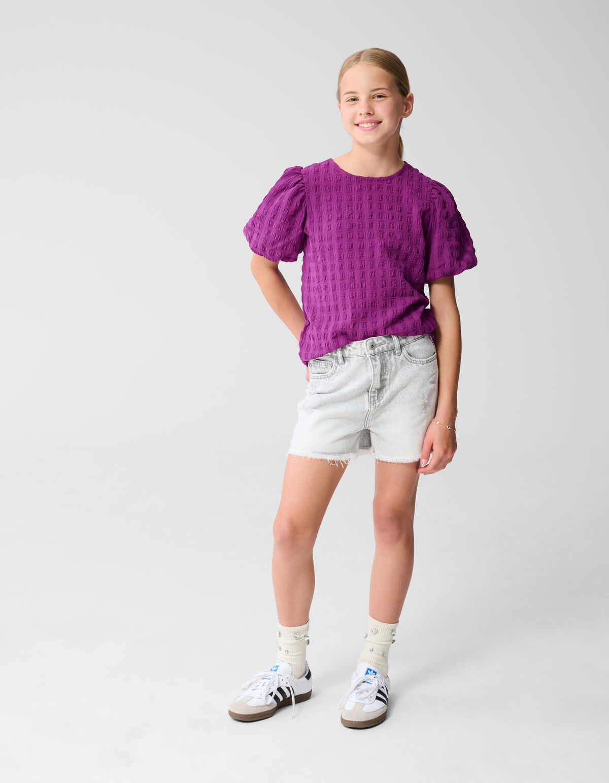 Destroy Denim Short Lichtgrijs