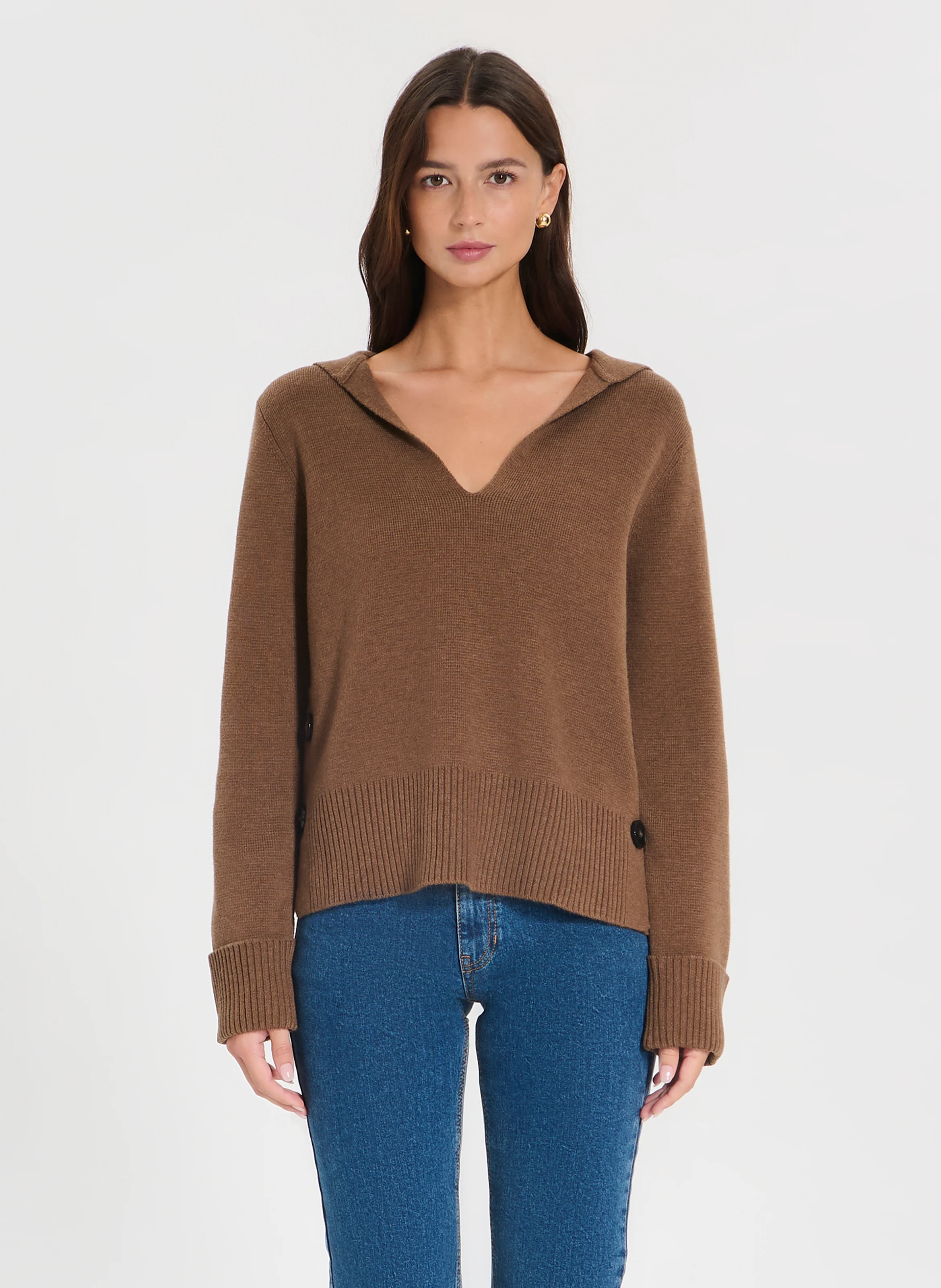 NILIM - Pull oversize en laine mélangée | Marron