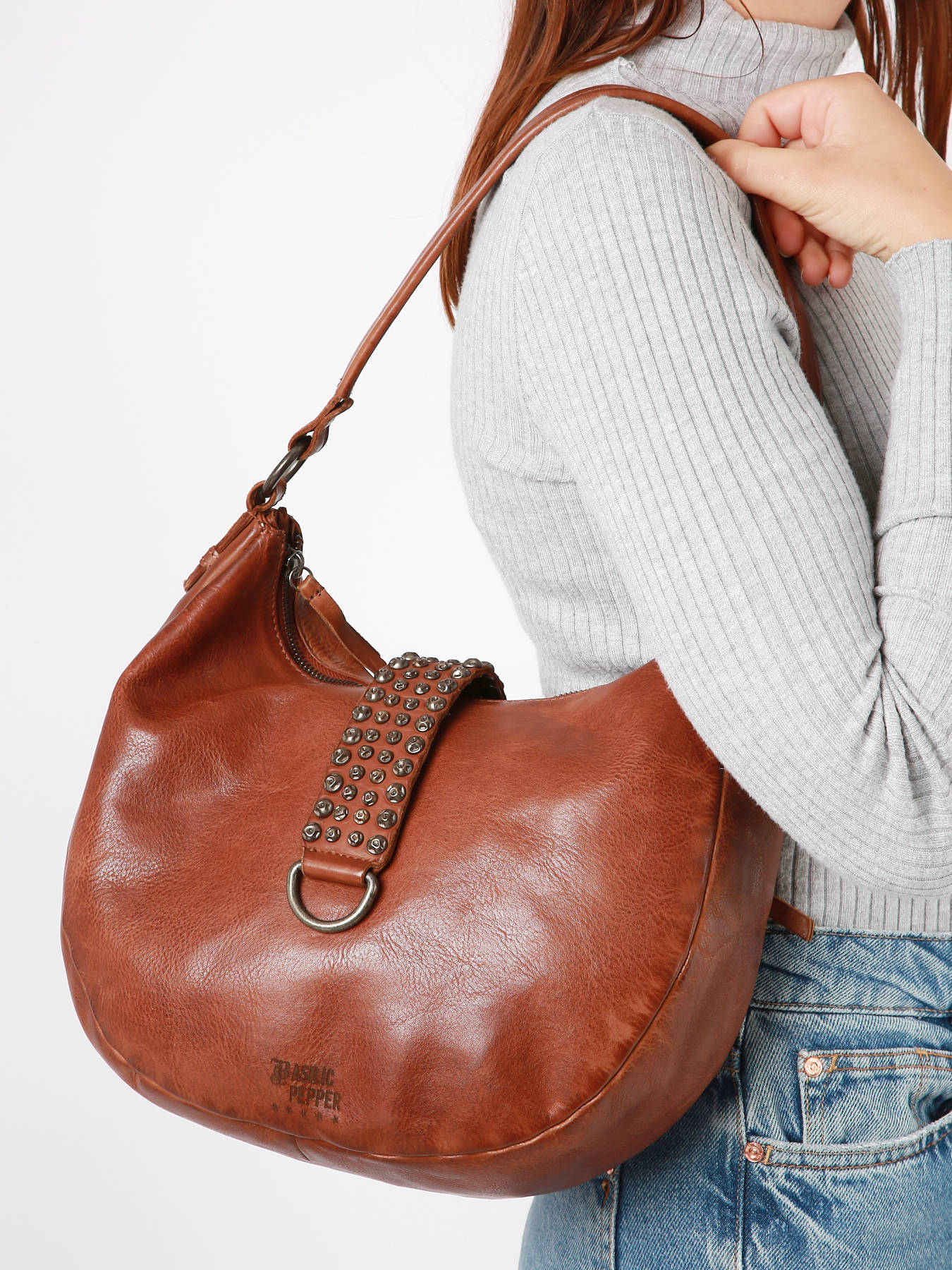 Sac port paule Toscane cuir BASILIC PEPPER