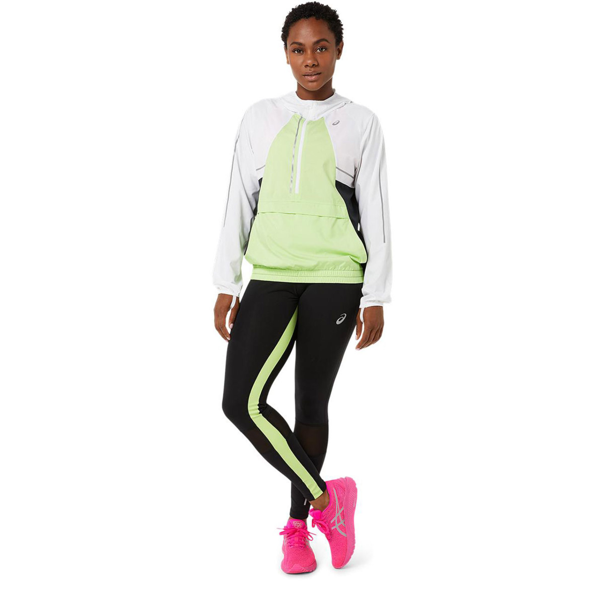 ASICS Lite-Show Hardloopjack Wit/Groen/Zwart Dames