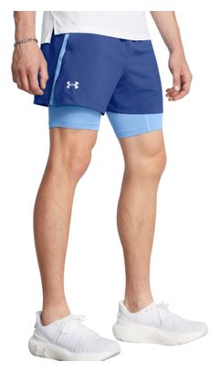 Short 2-en-1 Under Armour Launch 5in Bleu Homme