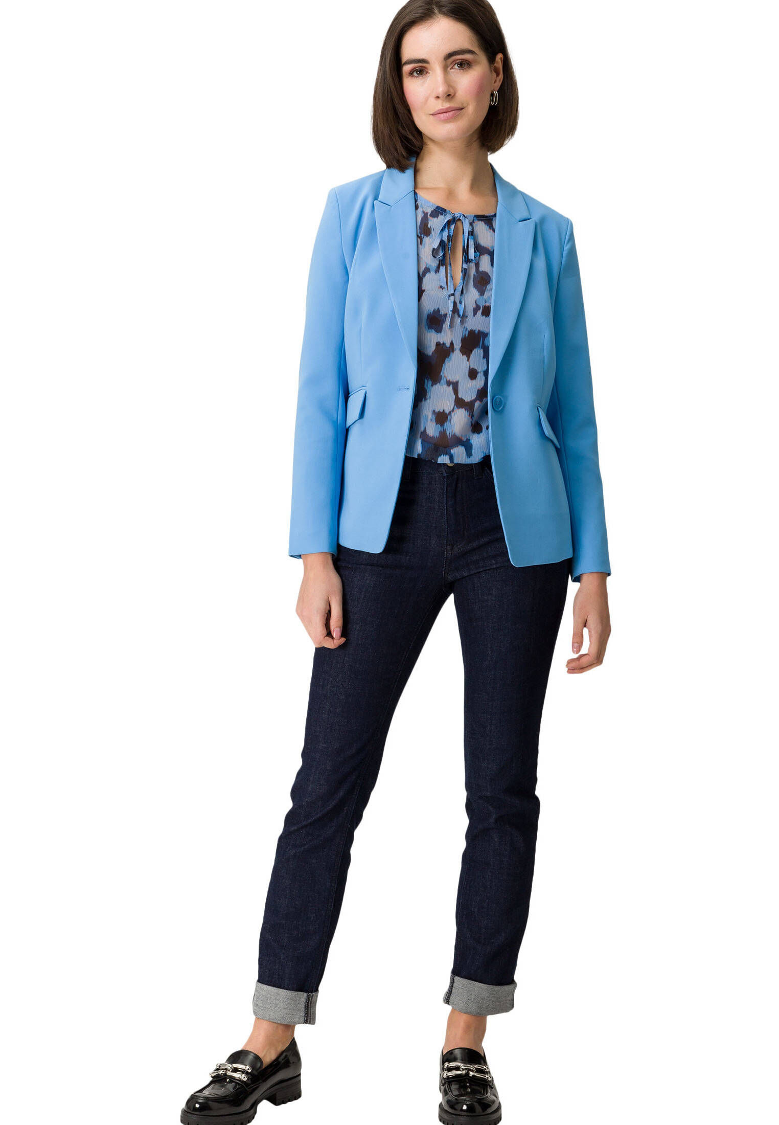 zero| Damen Chiffonbluse mit Print