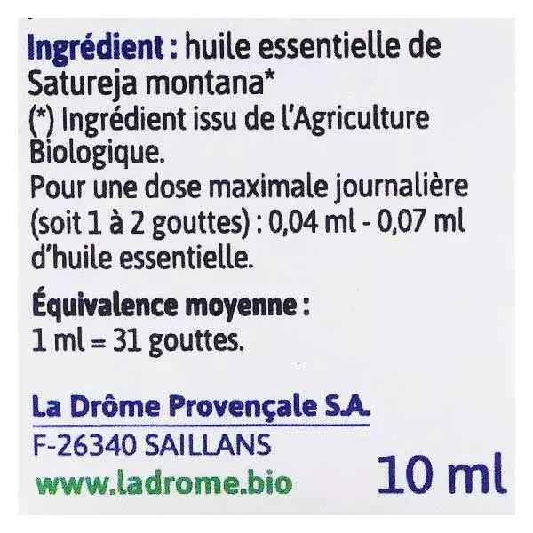 Óleo Essencial de Segurelha da Montanha Orgânica Ladrôme 10ml