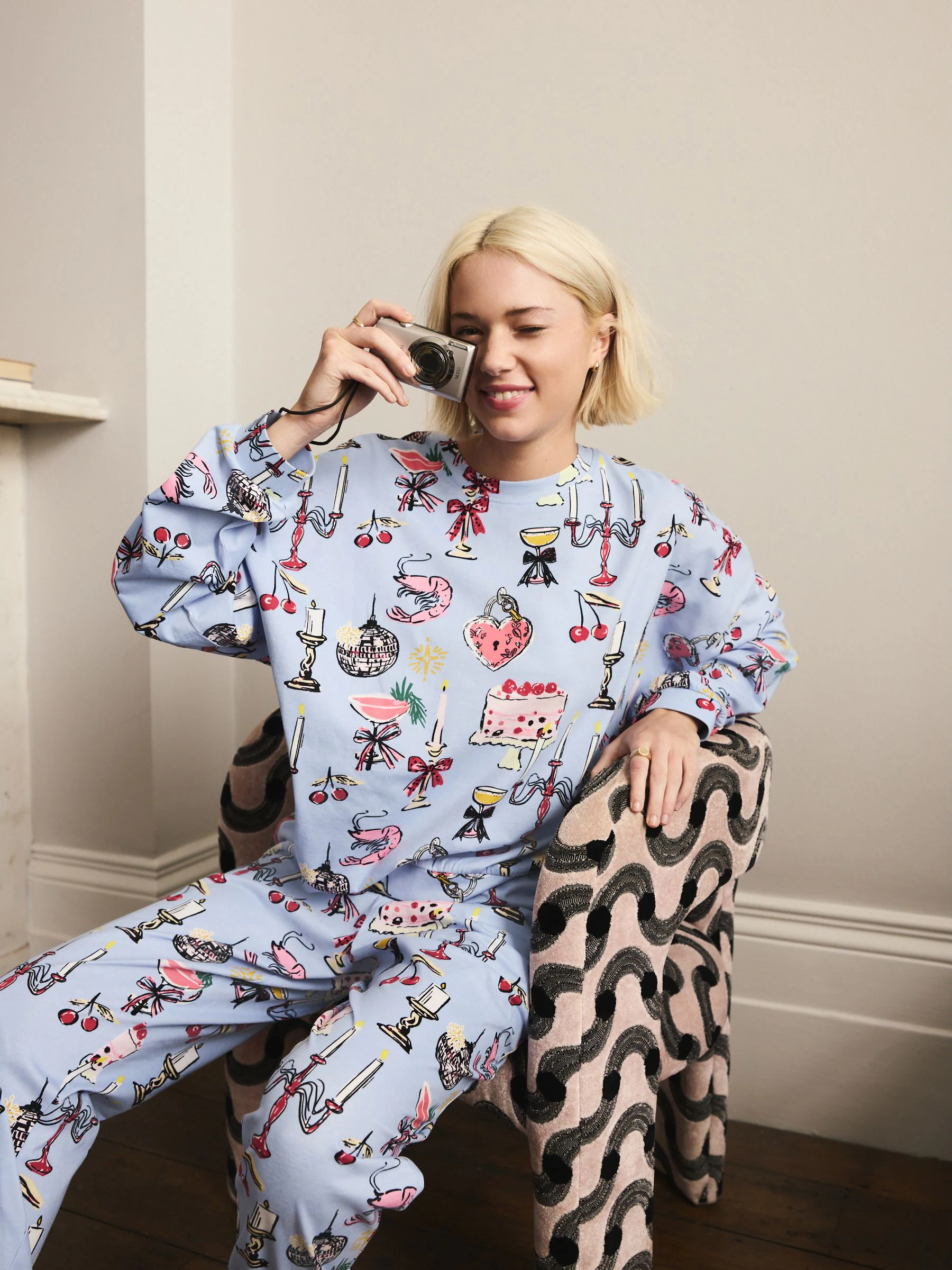 Blauwe Kaarsen - Pyjama met lange mouwen