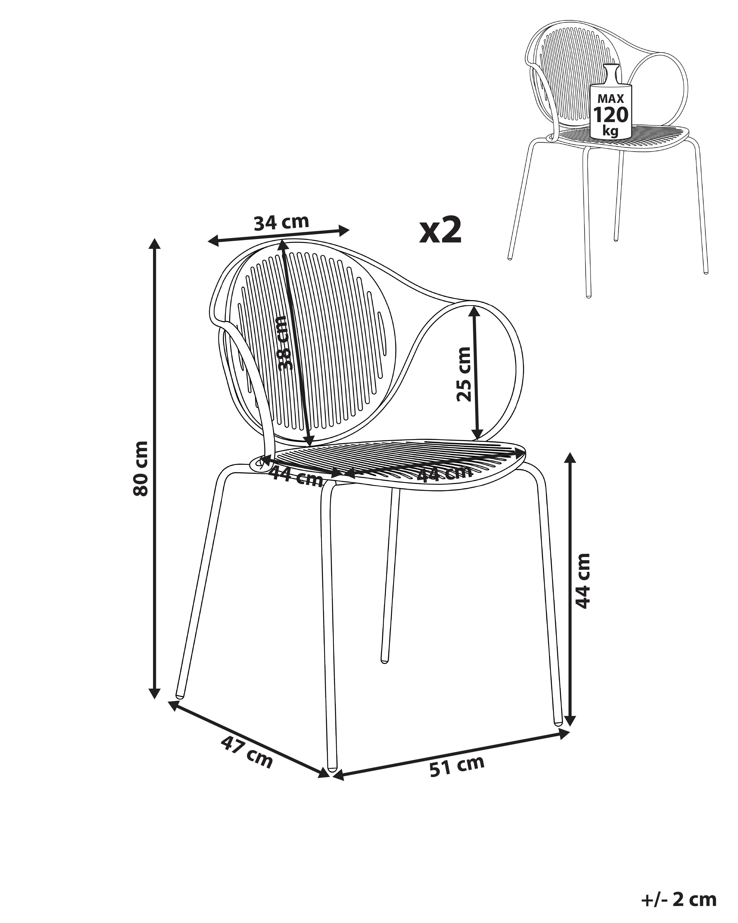 Set van 2 tuinstoelen IKARIA Metaal Rood