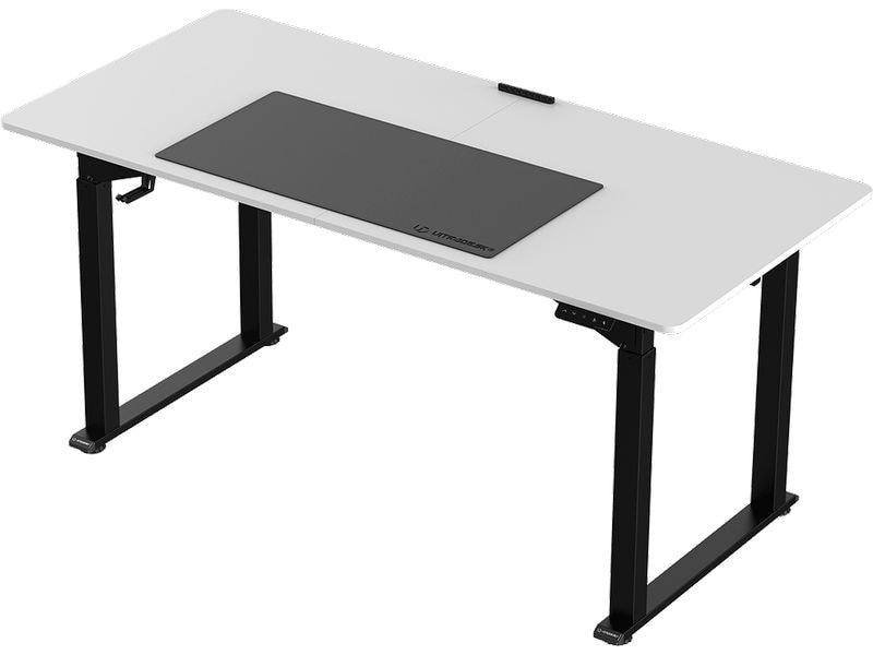 Ultradesk Gaming Tisch Uplift Schwarz/Weiss Robuster Gaming-Tisch mit elektrischer und stufenloser Höhenverstellung