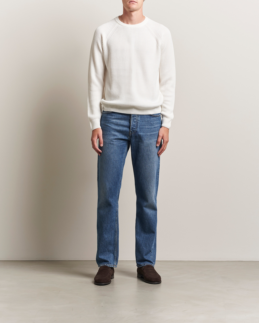 Morgano Merino Knitted Fisherman Ribb  White