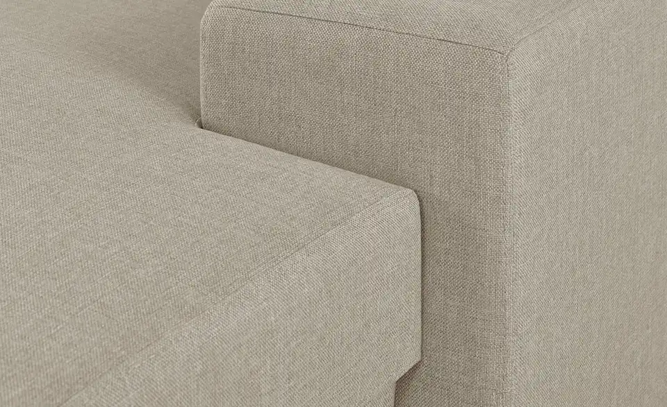 Ecksofa Rome Schlamm, Beige rechts Webstoff