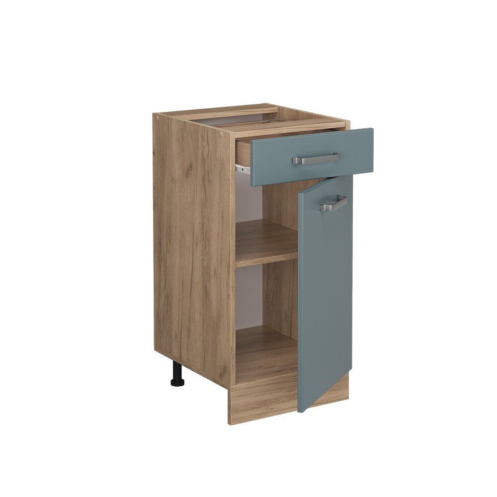 Vicco Schubunterschrank Küchenschrank R-Line Solid Eiche Blau Grau 40 cm modern