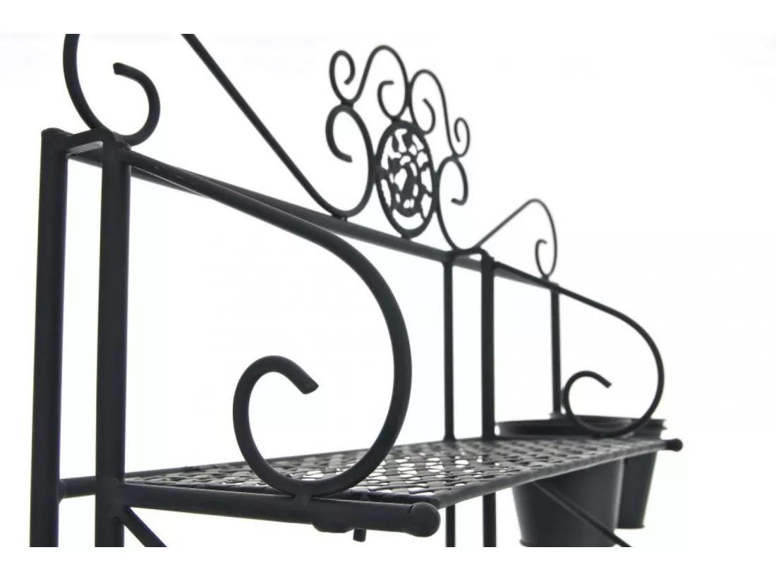 Étagères sur pied - Métal - 94 x 30 x 149cm - Noir - Shine