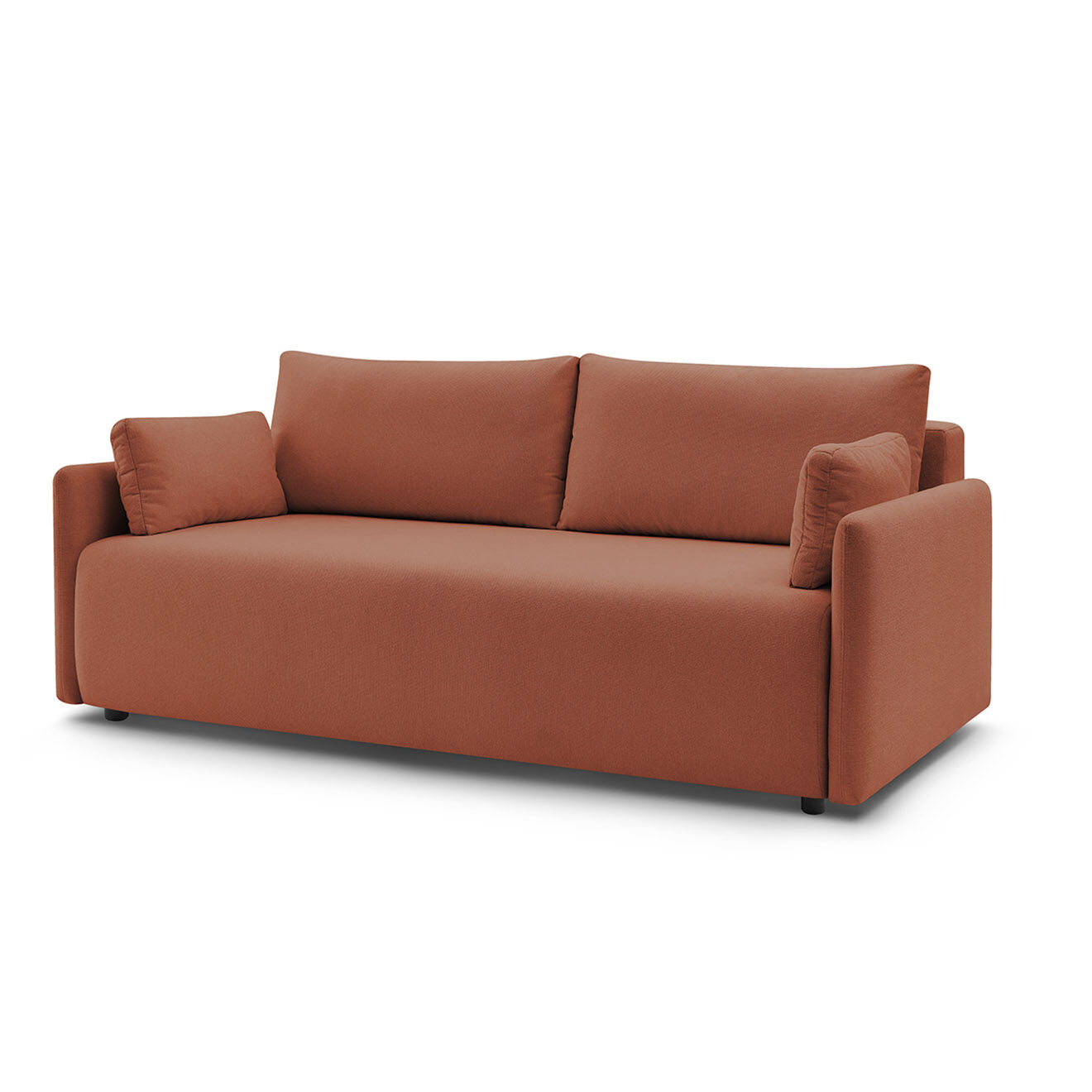 Bobochic Canapé droit convertible coffre marcel tissu lisse orange - 211x100x86 cm