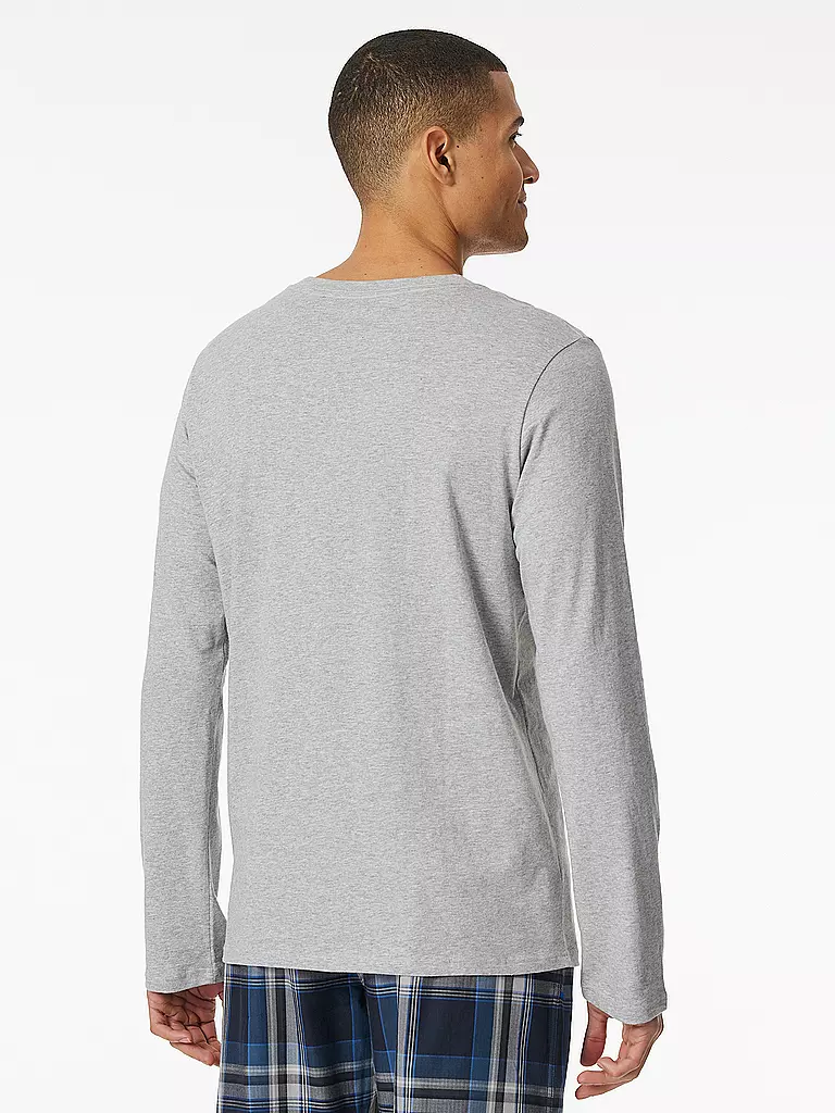 SCHIESSER Pyjama Langarmshirt  grau