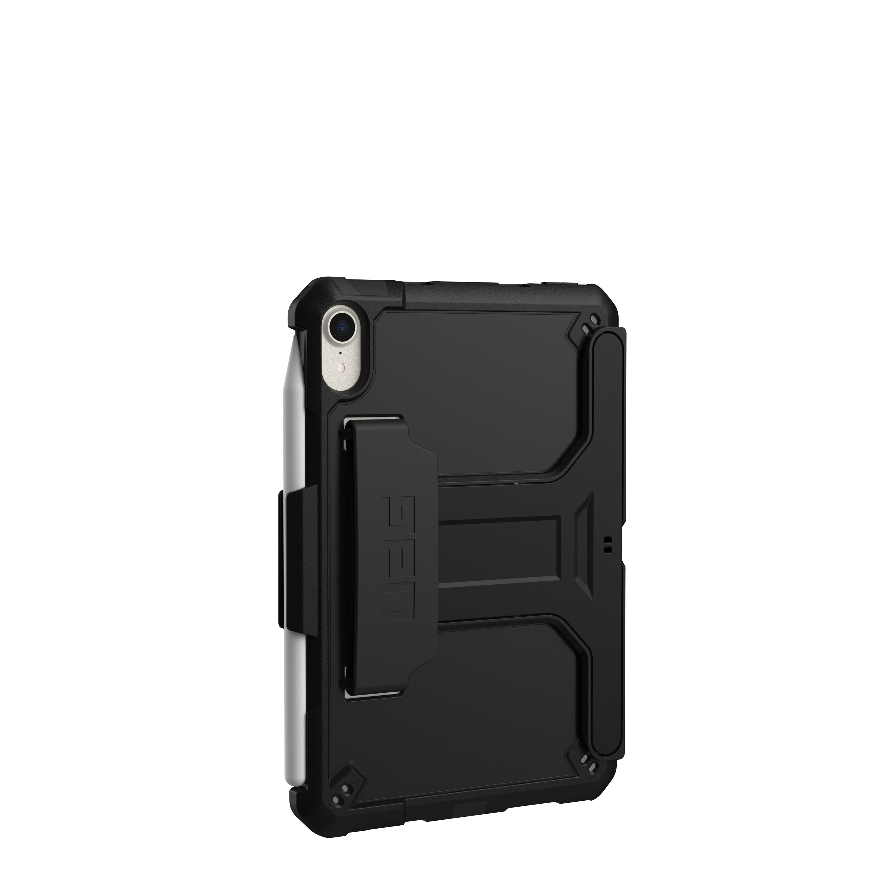 iPad Mini 7 (2024) / Mini 6 (2021) Outdoor Schutz Hülle Back Cover Scout   Kickstand   Apple Pencil Halterung (124014B14040) - Schwarz