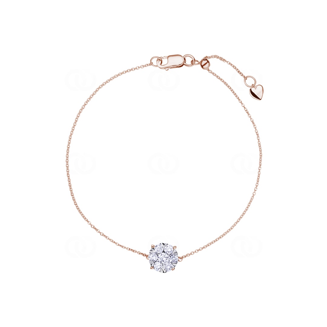 0.50 Karat Diamantarmband 750/18 K Roségold 18cm