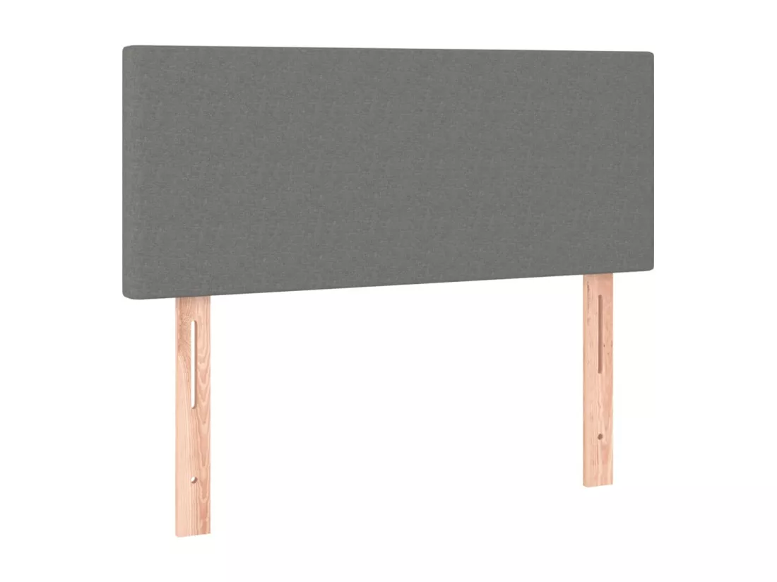 Sommier tapissier avec matelas et LED Gris foncé 90x190cm Tissu