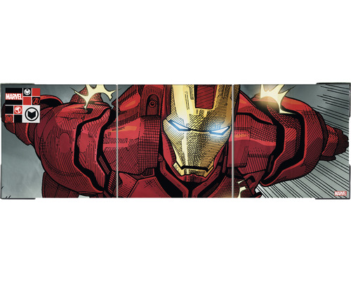 Canvas schilderij Iron Man Classic set van 3 3x 30x30 cm