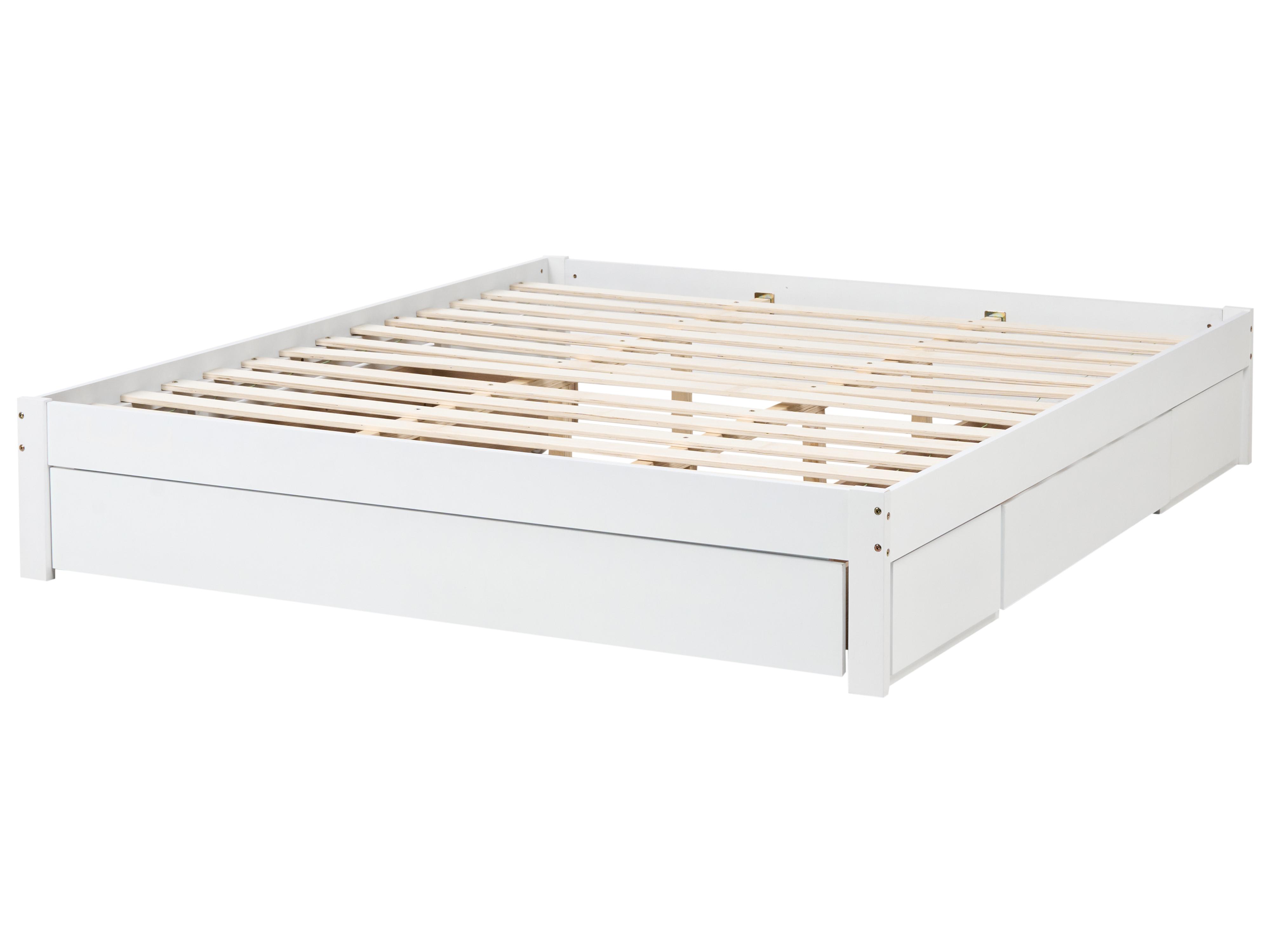 Bed met opbergruimte zonder hoofdbord Hout GIAT 180 x 200 cm Wit