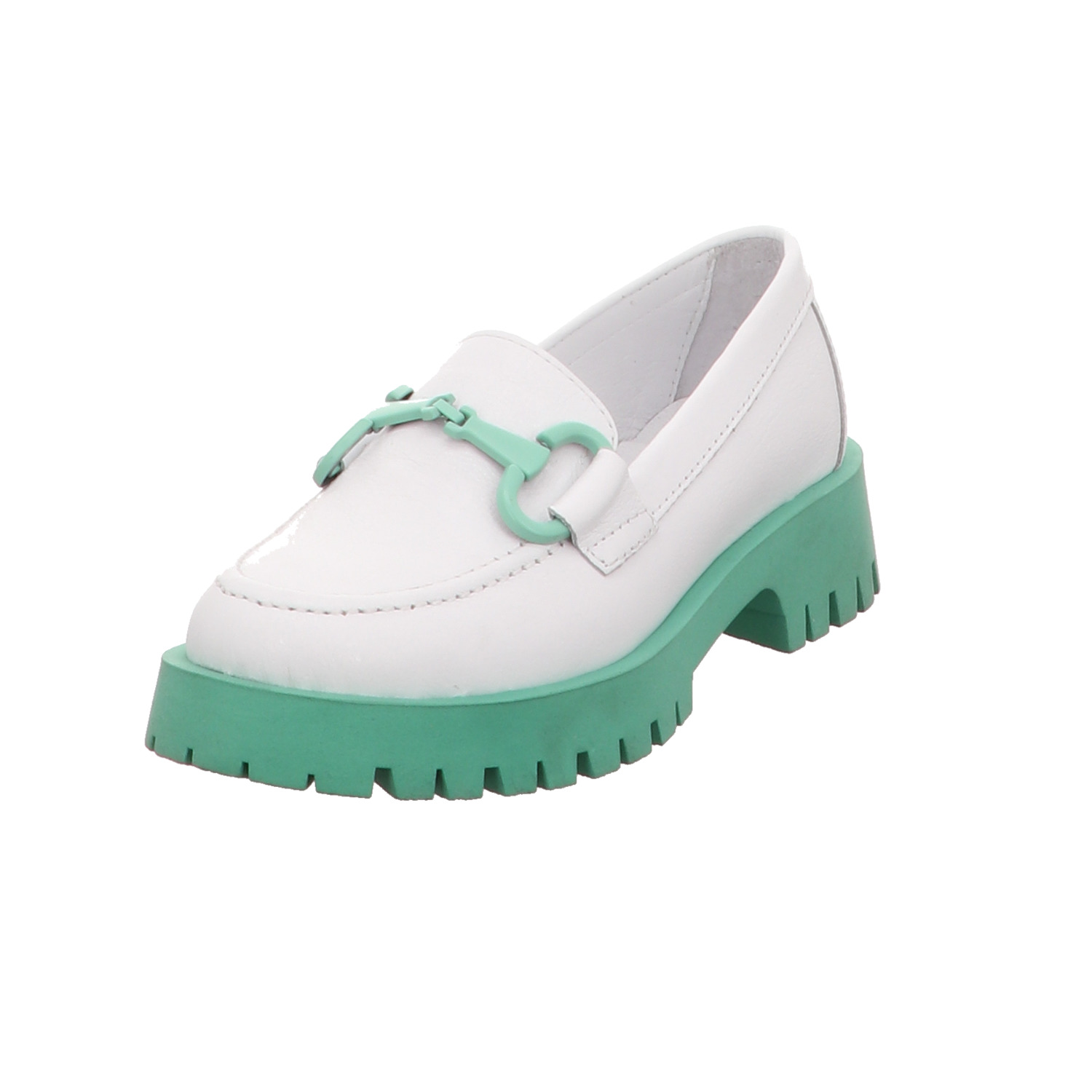 elbandi Loafer weiß grün weiss/weiss kombi