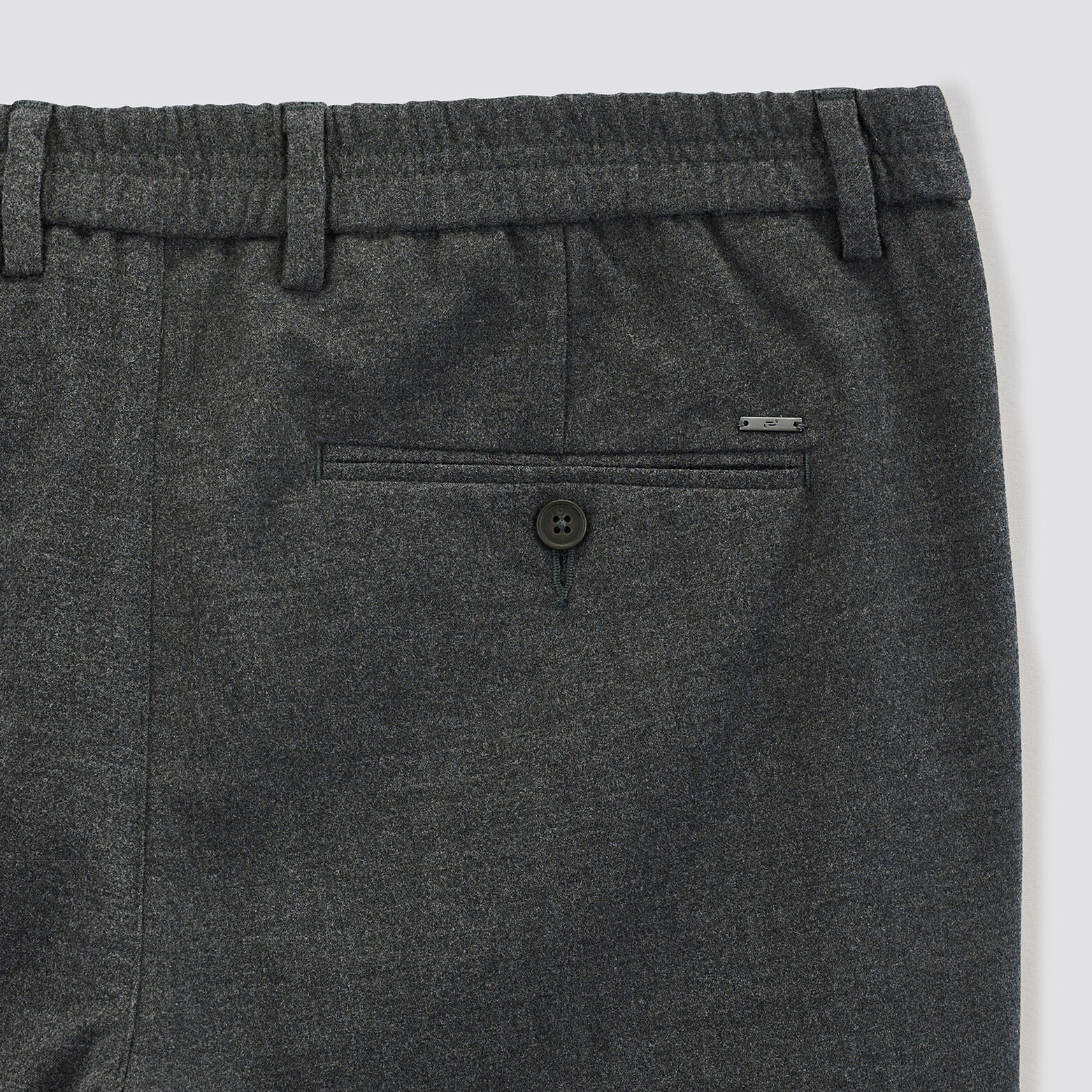 Pantalon slim chino bi stretch taille élastiquée Gris foncé