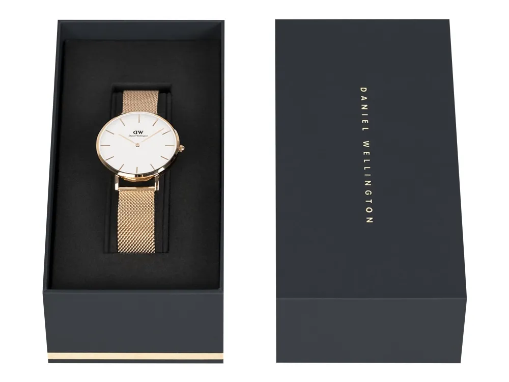 Daniel Wellington Classic Petite Melrose - Armbåndsur - kvarts - analog - roseguld - æggeskalshvid