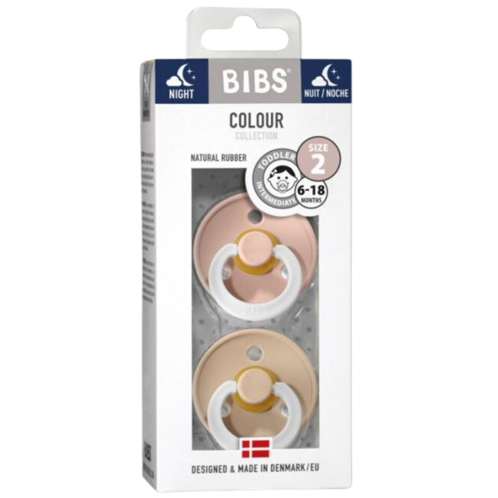 Bibs Fopspeen Maat 2 6-18 mnd Glow Vanilla Blush2 stuks