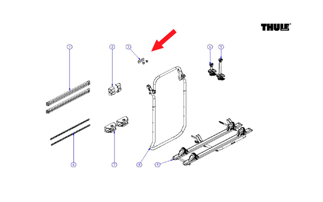 Thule Schrauben für Befestigungsschiene passend zu Elite Van XT Fahrradträger