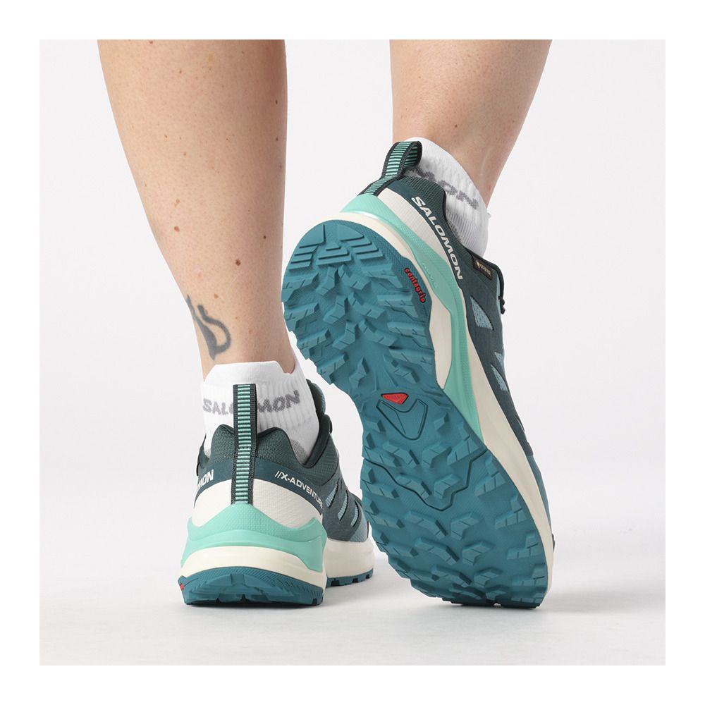 Salomon X-ADVENTURE GTX W - Chaussures trail Femme dusty turquoise/vanilla ice/cockatoo
