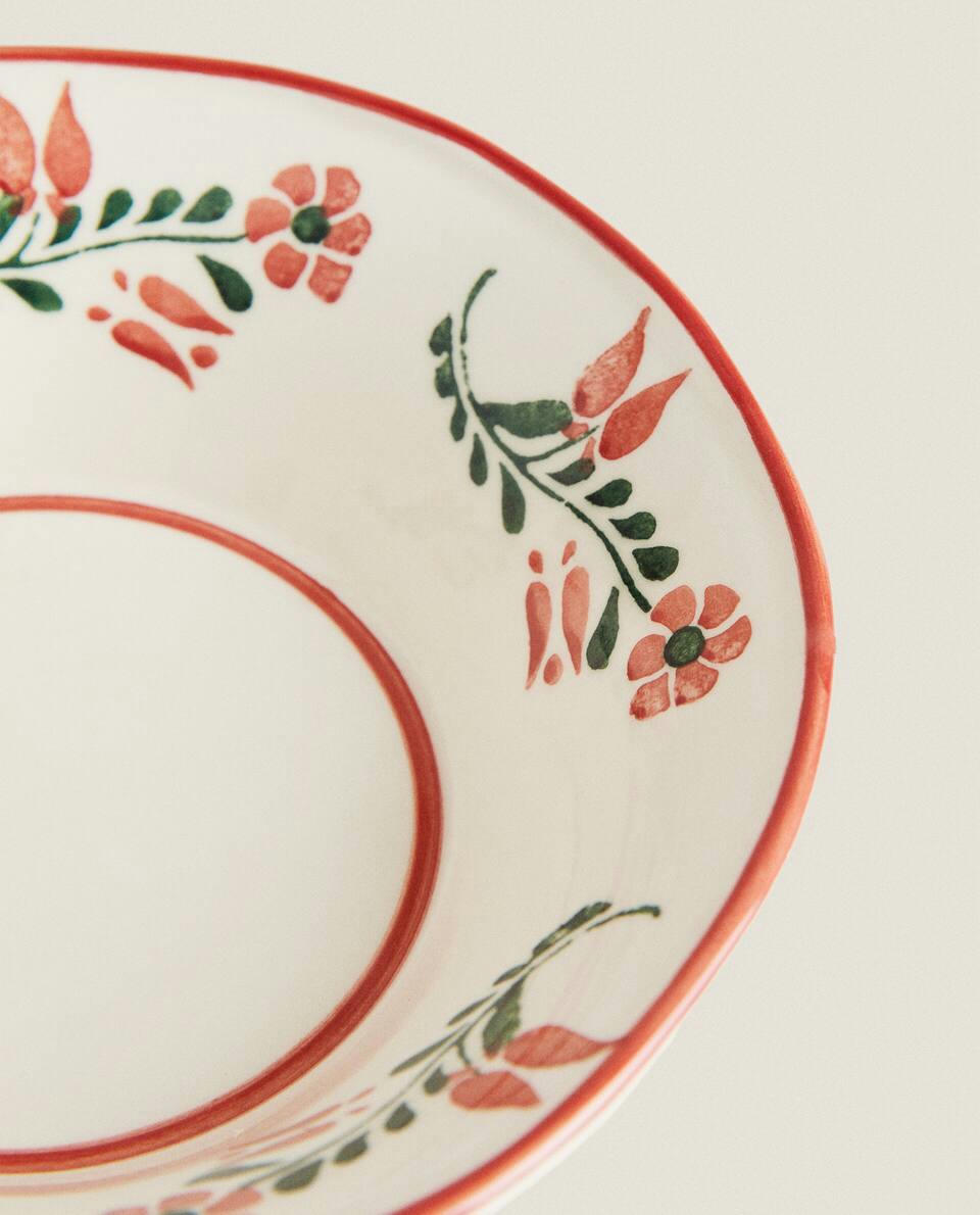 TIGELA DE BARRO COM DETALHES FLORAL