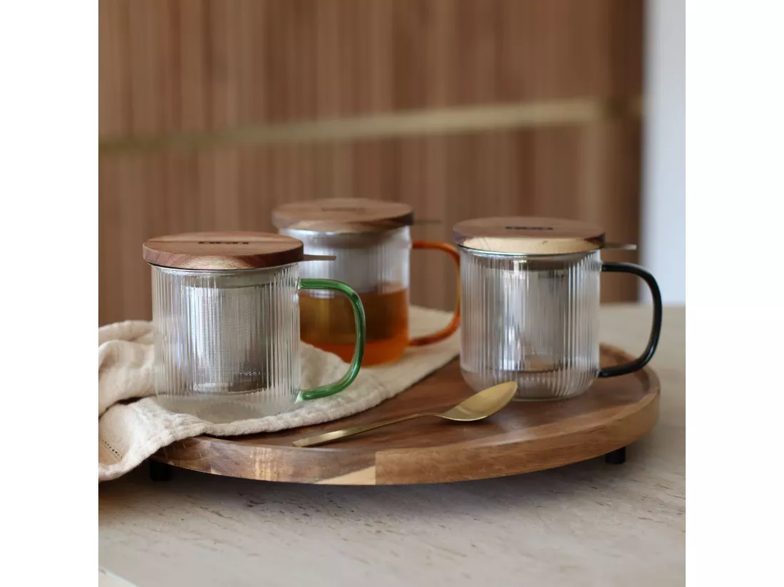 Ogo Living - Tisaniere Karl 300ml En Verre Borosilicate Anse Ambre