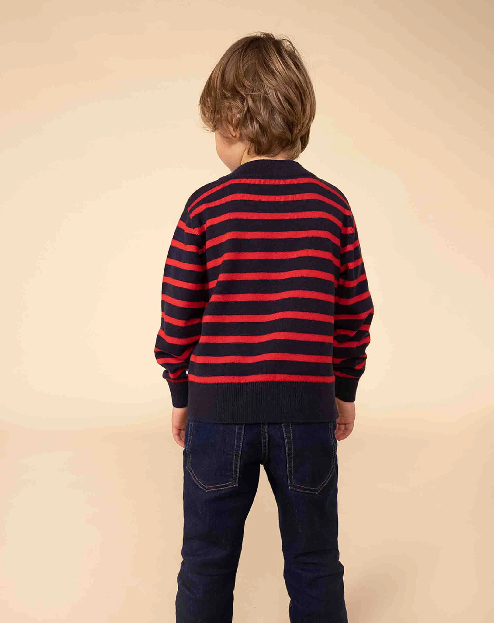 Sweatshirt LOUVRO in blau/rot/gestreift