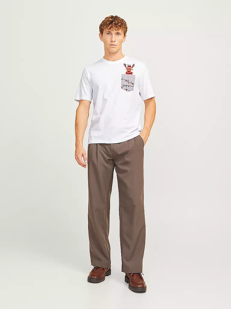 JACK & JONES T-Shirt JJXMAS weiss