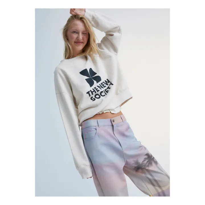 the new society Sweat Col Rond - Collection Femme | Blanc cassé