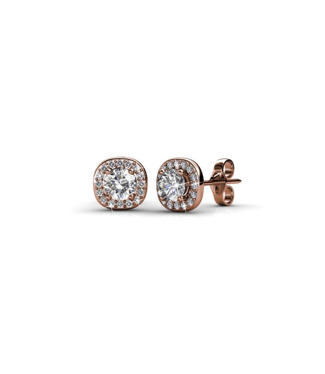 Boucles d'oreilles Cushy - Or Rosé et Cristal