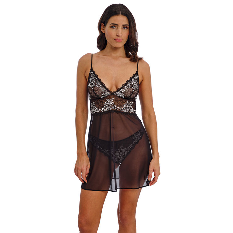 Wacoal LACE PERFECTION CHEMISE Black / ivory