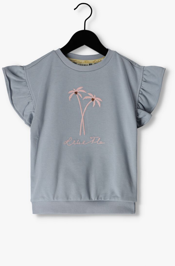 LIKE FLO lichtblauwe like flo t-shirt ss sweater crochet flower