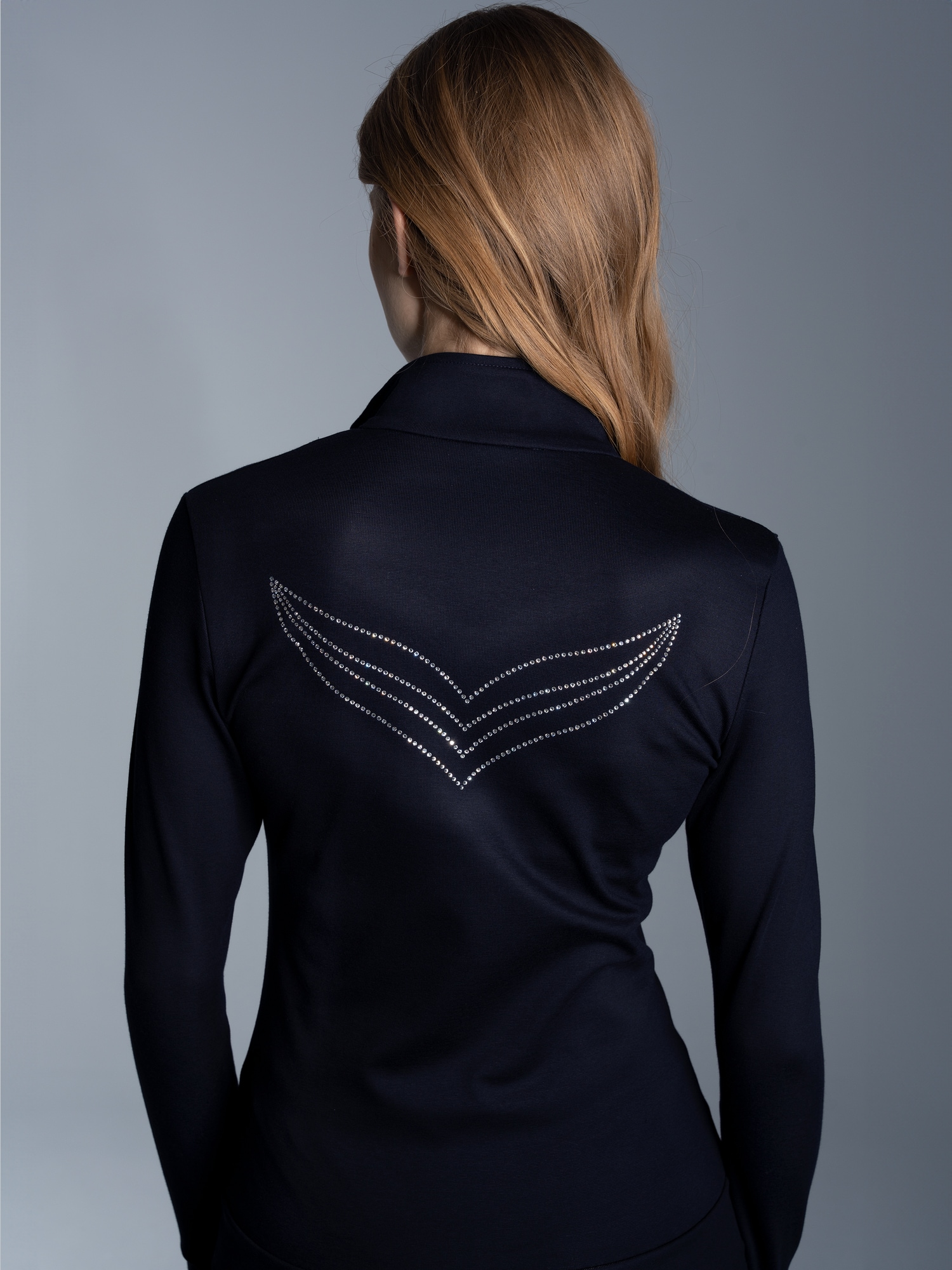 Jacke mit Kristallsteinen Navy