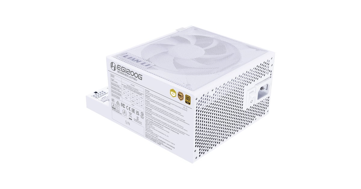 Lian LiEDGE GOLD 1200 modulaire 1200 watt voeding   (Wit, 1x 12V-2x6, 4x PCIe, 4x USB-header hub)