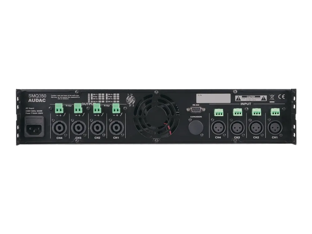 Audac SMQ350 - Forstærker - 4 x 350 Watt - sort