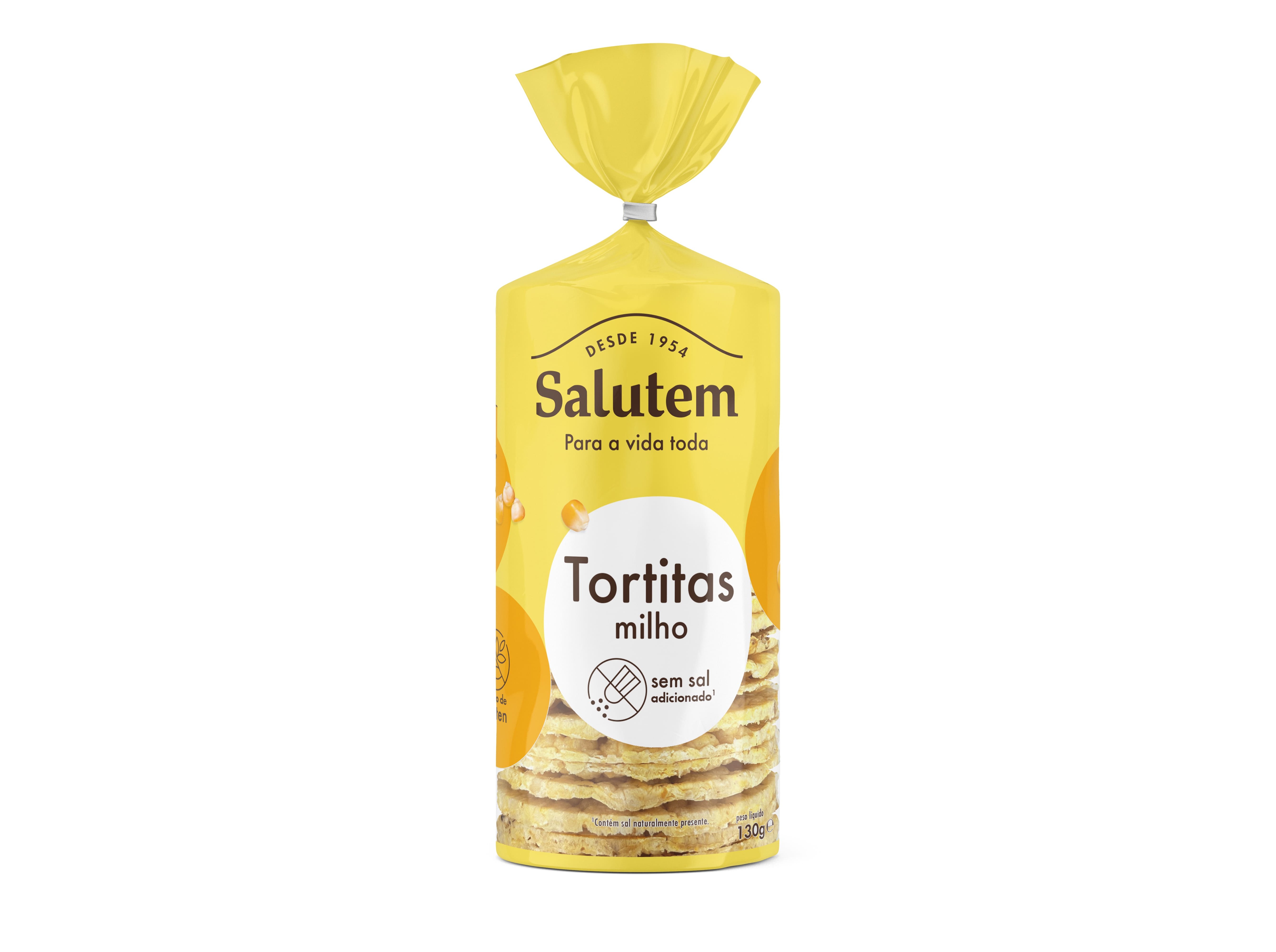 TORTITAS SALUTEM MILHO FINÍSSIMAS SEM SAL 130G