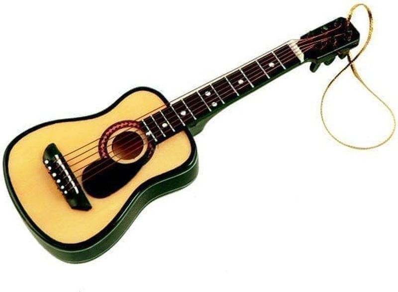 Kerstversiering gitaar met pick guard - Gebroken wit