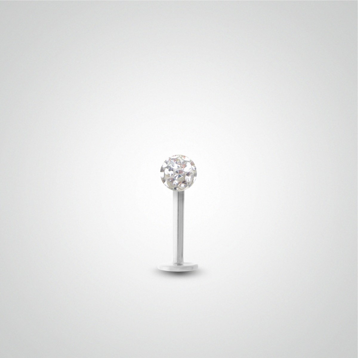 Piercing tragus or blanc et cristal de Swarovski blanc