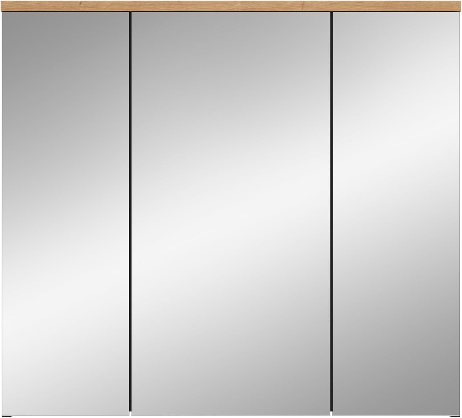 xonox.home Badezimmer Canu Spiegelschrank Badezimmerschrank Spiegel in Basalt grau Nb. /Artisan Eiche Nb., ca. 80x73x21 cm